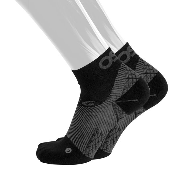 Os1st FS4 Merino Plantar Fasciitis - 1/4 Crew Sock Black Black