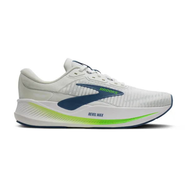 Brooks Men's Revel Max White/Moonlight/Green Gecko