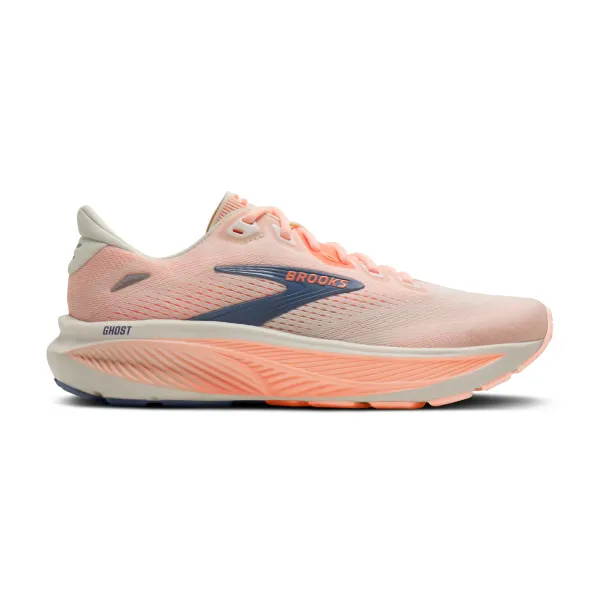 Brooks Women's Ghost 18 Star White/Cyber Peach/Grey