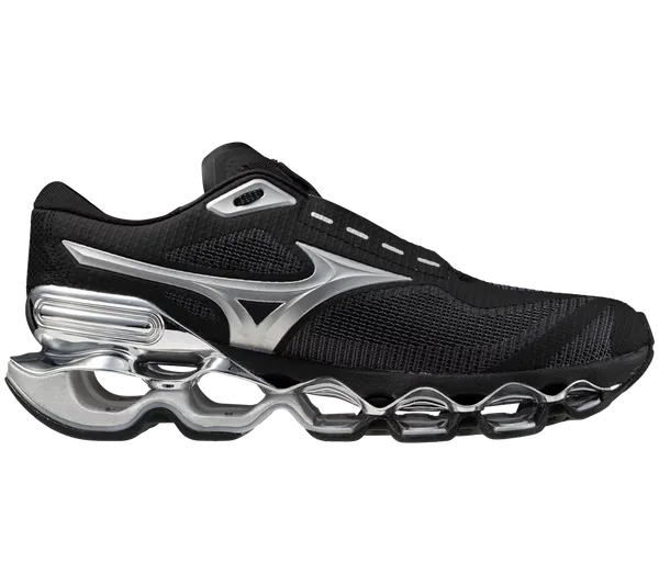 Mizuno Unisex Wave Prophecy 15 BLACK-GALAXY SILVER