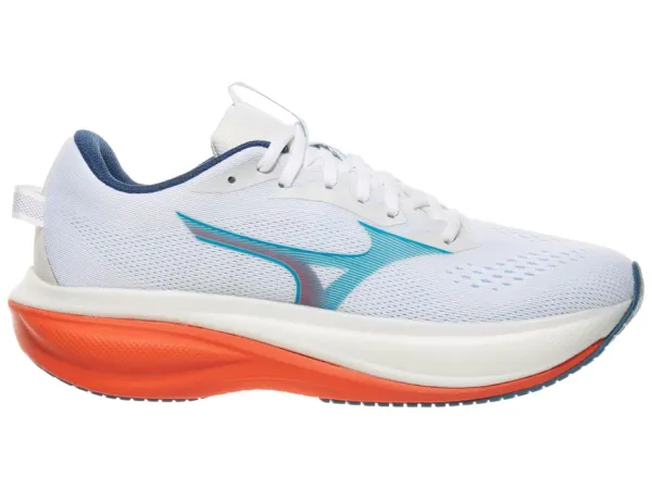 Mizuno Men's Wave Rider 30 WHITE-BLUE JEWEL