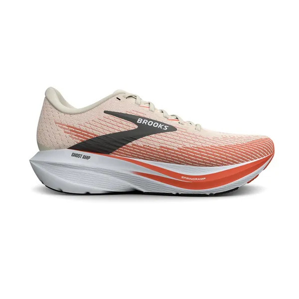 Brooks Men's Ghost Amp White/Tigerlily/Black