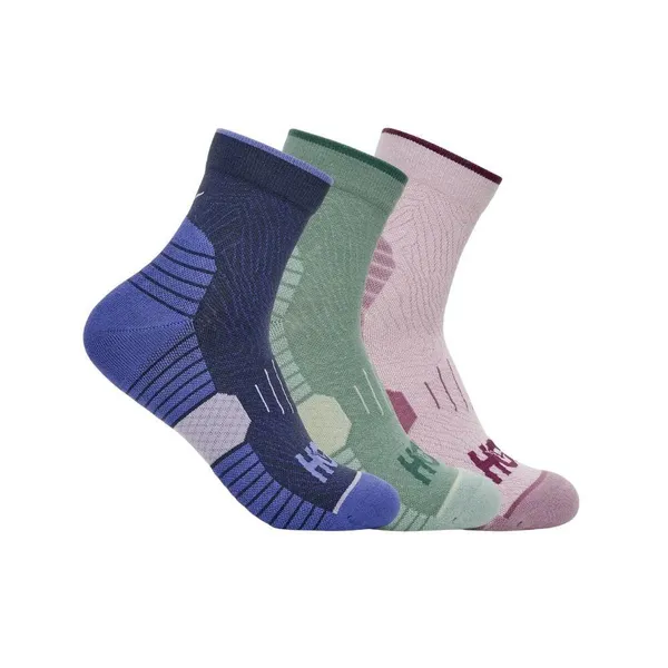 Hoka All Gender QUARTER RUN SOCK 3-PACK VARSITY NAVY / ROSEMARY / LILAC CREAM