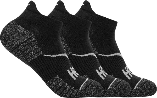 Hoka All Gender NO-SHOW RUN SOCK 3-PACK BLACK / BLACK / BLACK