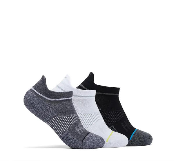 Hoka All Gender NO-SHOW RUN SOCK 3-PACK WHITE / BLACK / GREY