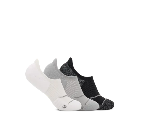 Hoka All Gender INVISIBLE SOCK 3 PK WHT / STELLAR GREY / BLACK