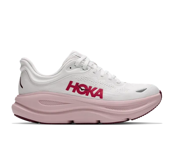 Hoka Women's BONDI 9 WHITE / PINK OPAL
