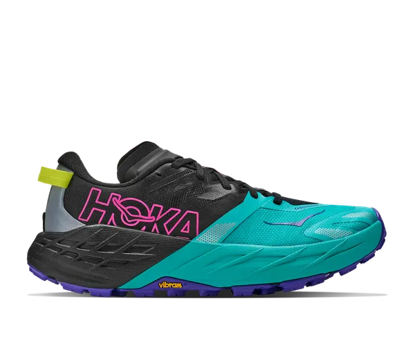 Hoka Women's SPEEDGOAT 7 BLACK / ELECTRIC AQUA