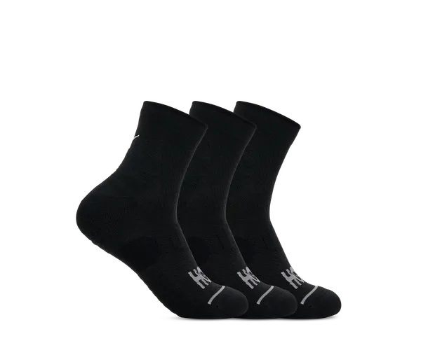 Hoka All Gender QUARTER RUN SOCK 3-PACK BLACK / BLACK / BLACK