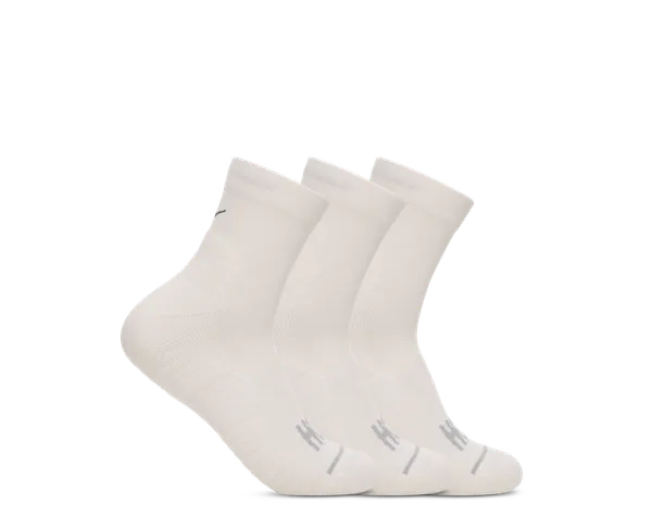 Hoka All Gender QUARTER RUN SOCK 3-PACK WHITE / WHITE / WHITE