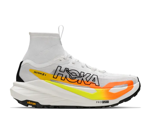 Hoka Women's TECTON X 4 FROST / NEON TANGERINE