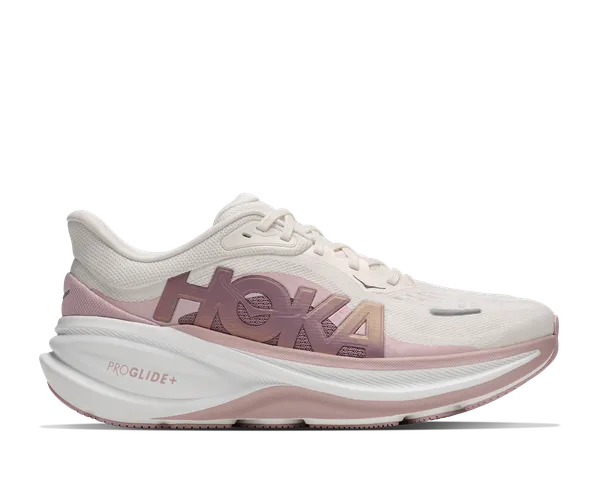 Hoka Women's CLIFTON PRO GLM WIDE ALABASTER / PINK OPAL